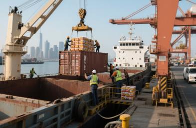 干散貨船賦能零食進出口跨國海運